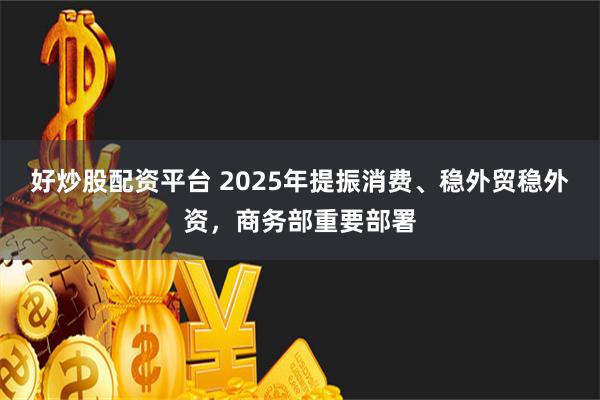 好炒股配资平台 2025年提振消费、稳外贸稳外资，商务部重要部署