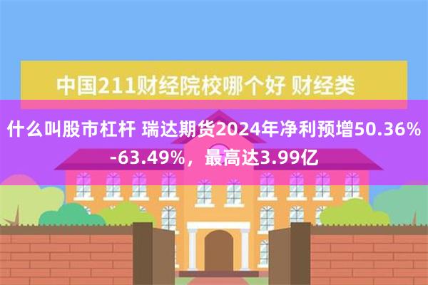 什么叫股市杠杆 瑞达期货2024年净利预增50.36%-63.49%，最高达3.99亿